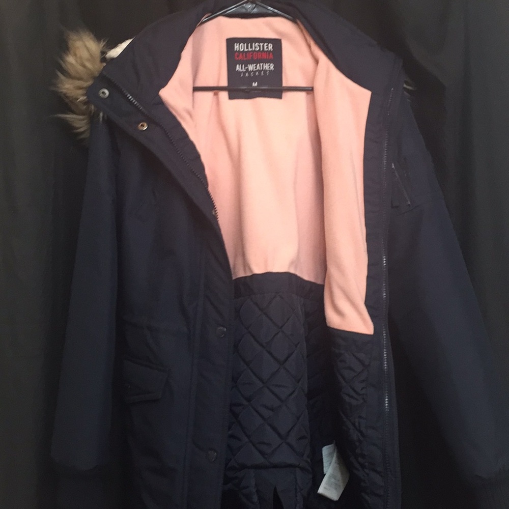 Warm pink/navy blue blazer